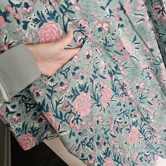 Alix of Bohemia Blue Yogi Jada Rose Kimono Robe Size Large - Picture 5 of 7